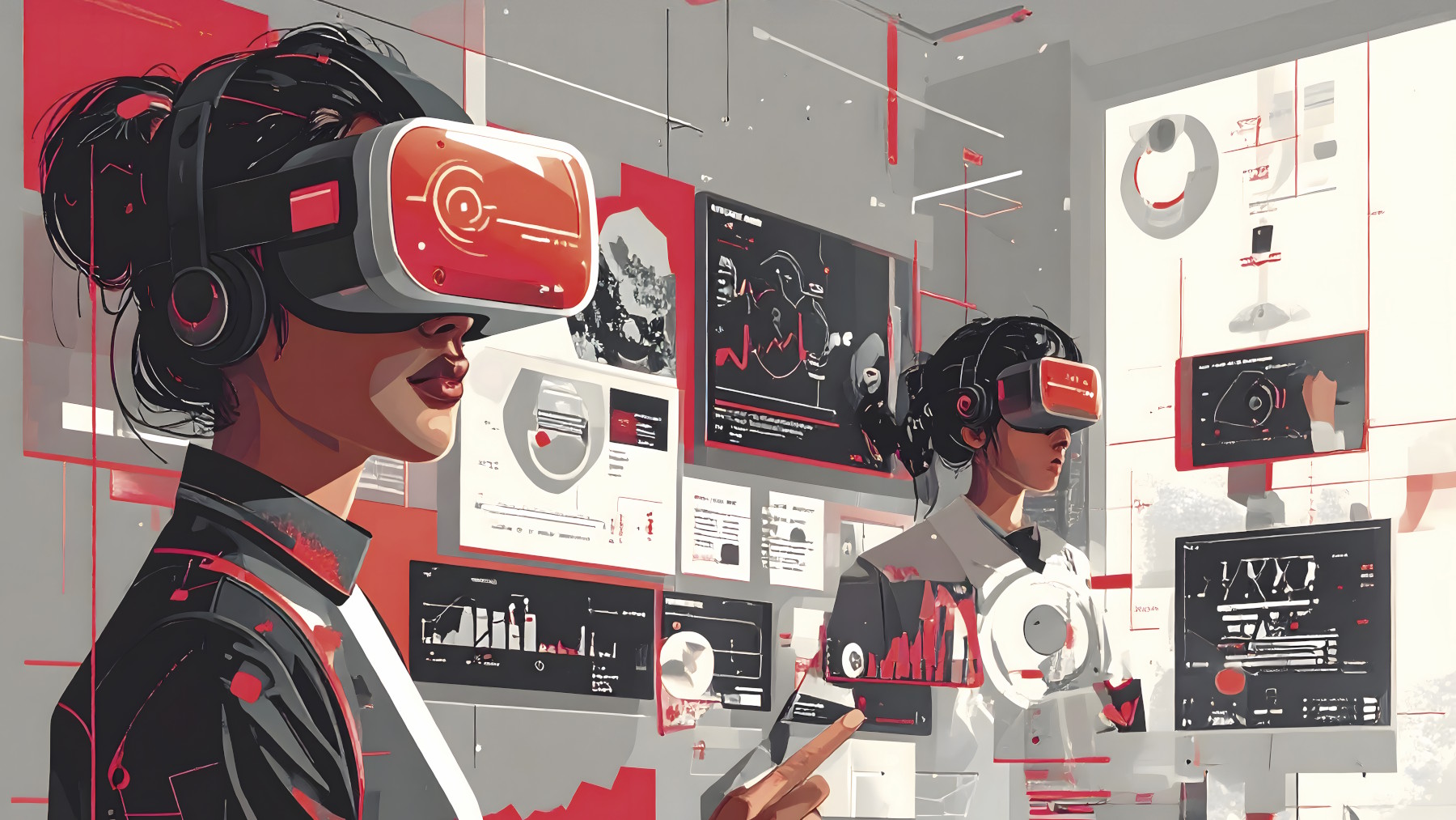 Illustration mit VR-Brille