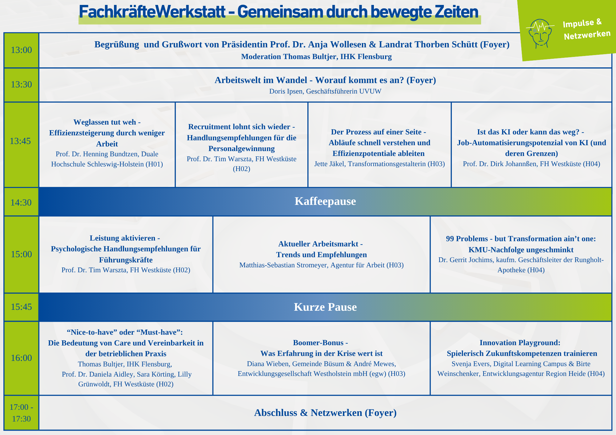 Ablaufplan der FachkräfteWerkstatt 2026