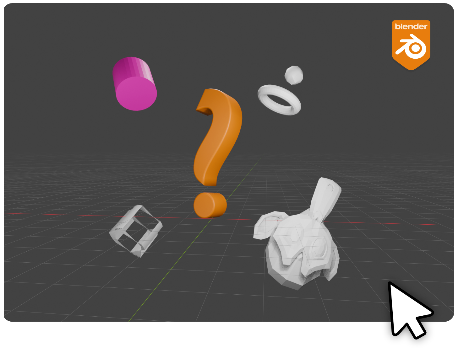 Kaputte 3D Modelle und ein oranges Fragezeichen in der Mitte